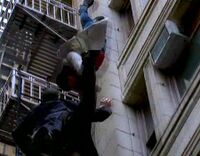 Nathan flying to Peter.