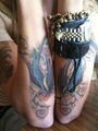 She also has matching tattoos on her forearms.